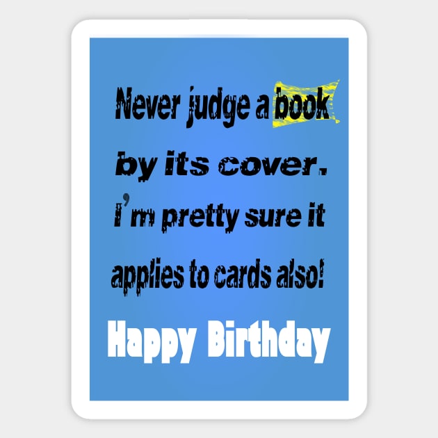 Never judge a book by its cover Sticker by Happyoninside